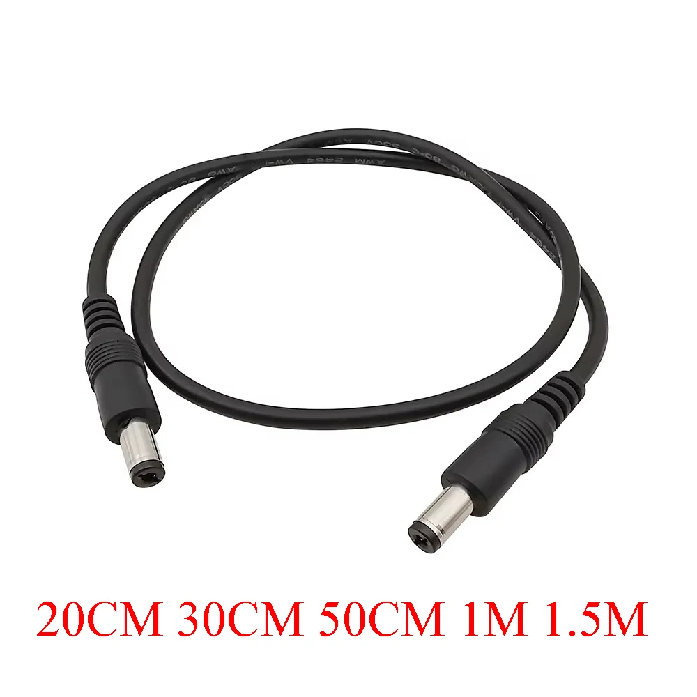 1 Uds enchufe de alimentación CC 5,5x2,1mm macho a 5,5x2,1mm macho adaptador CCTV conector de Cable cables de extensión de alimentación DIY