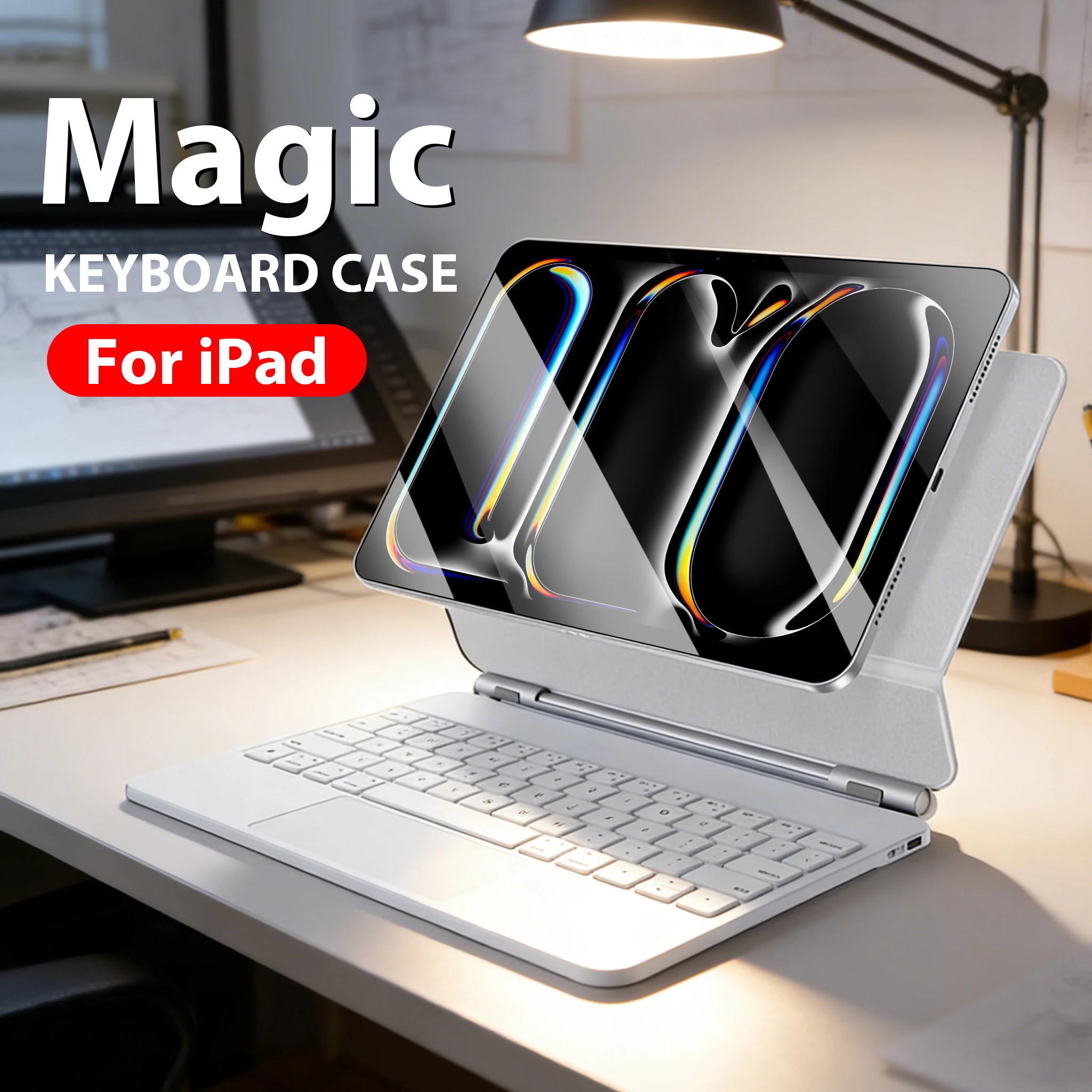 Para iPad A16 Pro 13 11th M5 M4 12,9 2025 Funda con teclado mágico Air 11 M3 M2 5 4 10 10th Generación 10,9 2024 Funda magnética