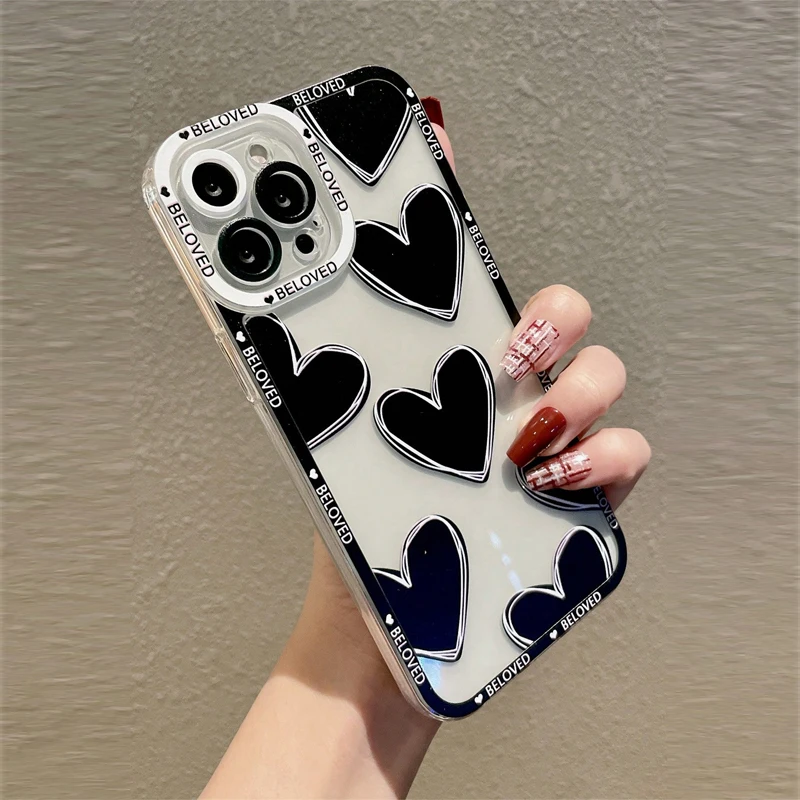 Funda de teléfono de lujo con corazón de amor Y2K para Tecno Spark Go 30C 10 Camon 30 20 19 Pova 6 5 4 Pro itel S23 A70 4G 5G cubierta transparente de TPU - imagen 3