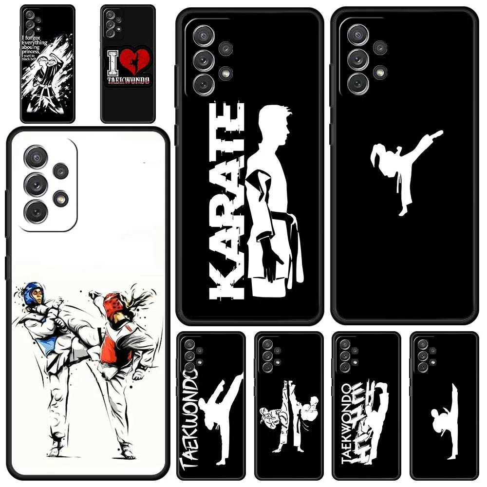 Judo Taekwondo funda de teléfono para Samsung Galaxy A15 A13 A51 A71 A41 A31 A21S A03S A05 A35 A32 A55 A23 A25 A33 A53 A73 5G