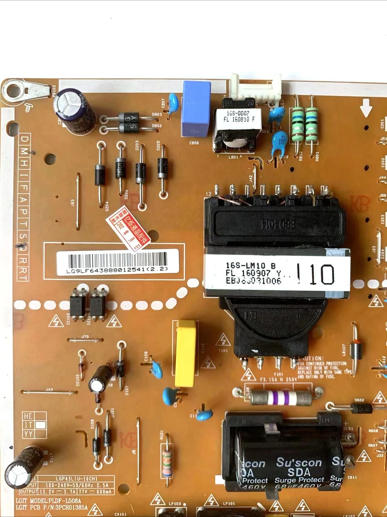 Placa de fuente de alimentación EAX66883501 (1,5) EAY64388801, Original y genuina, para TV 43UH6030-UD 43UH6100-UH 43UH610A-UJ - imagen 2