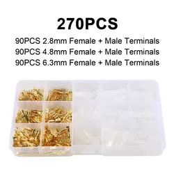 Pack Terminales Eléctricos Aislados Macho Hembra 2,8 4,8 6,3 mm