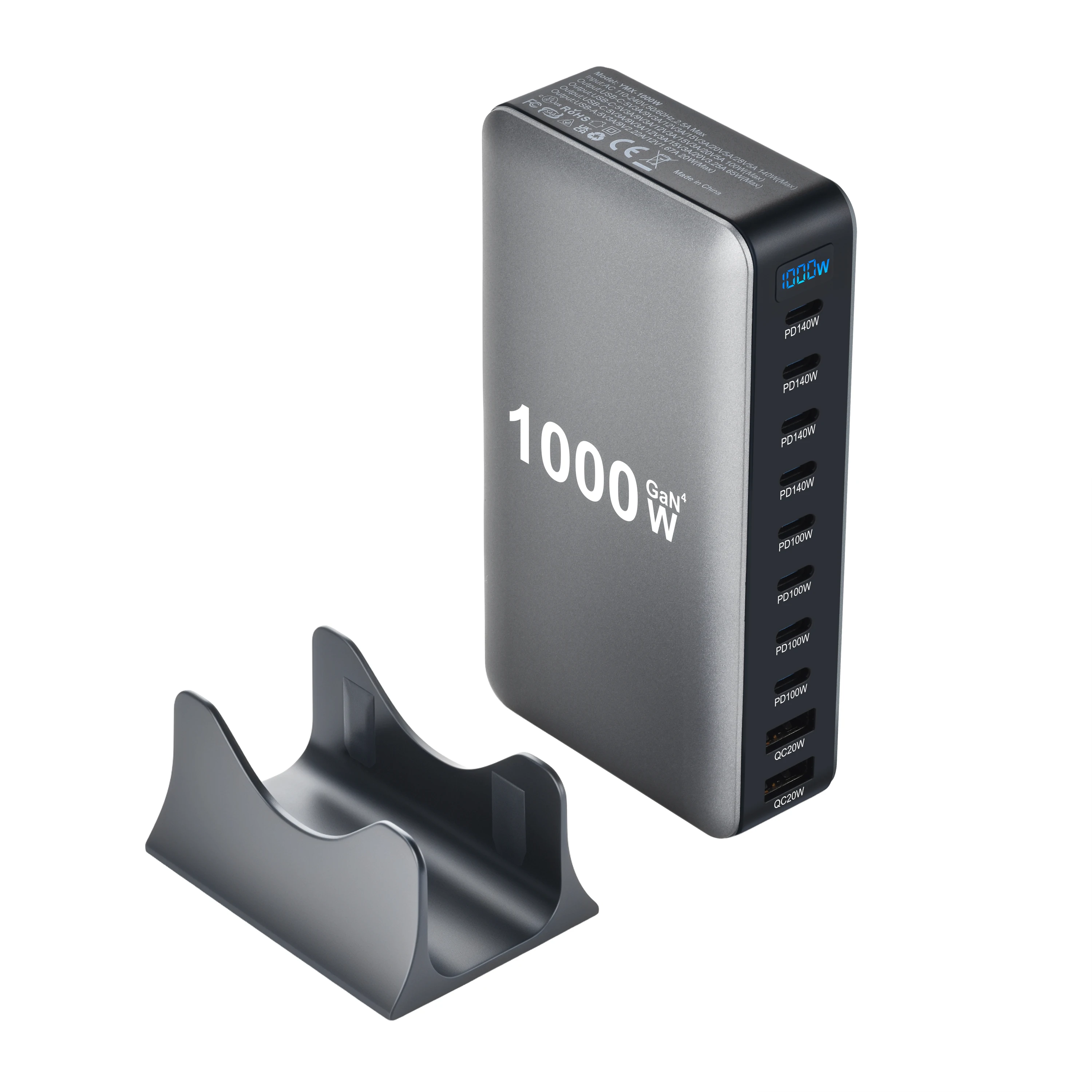 2025 nuevo cargador rápido GaN de 1000W PD3.1 USB tipo C adaptador de estación de carga rápida de escritorio de 10 puertos para móviles y tabletas Dropshipping - imagen 4