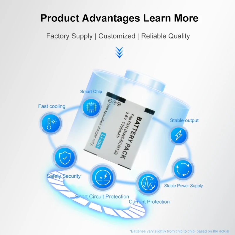 Batería DMW-BCM13E para cámara Panasonic Lumix DMC ZS40 TZ60 ZS45 TZ57 ZS50 TZ70 ZS27 TZ37 TZ41, 1350mAh, DMW-BCM13 - imagen 4
