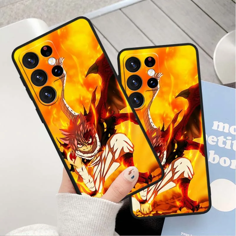 Funda de Anime Fairy Tail para Samsung Galaxy S25 S24 S23 S22 S21 S20 S10 S9 S8 FE Lite Ultra Plus 5G funda de teléfono negra - imagen 3
