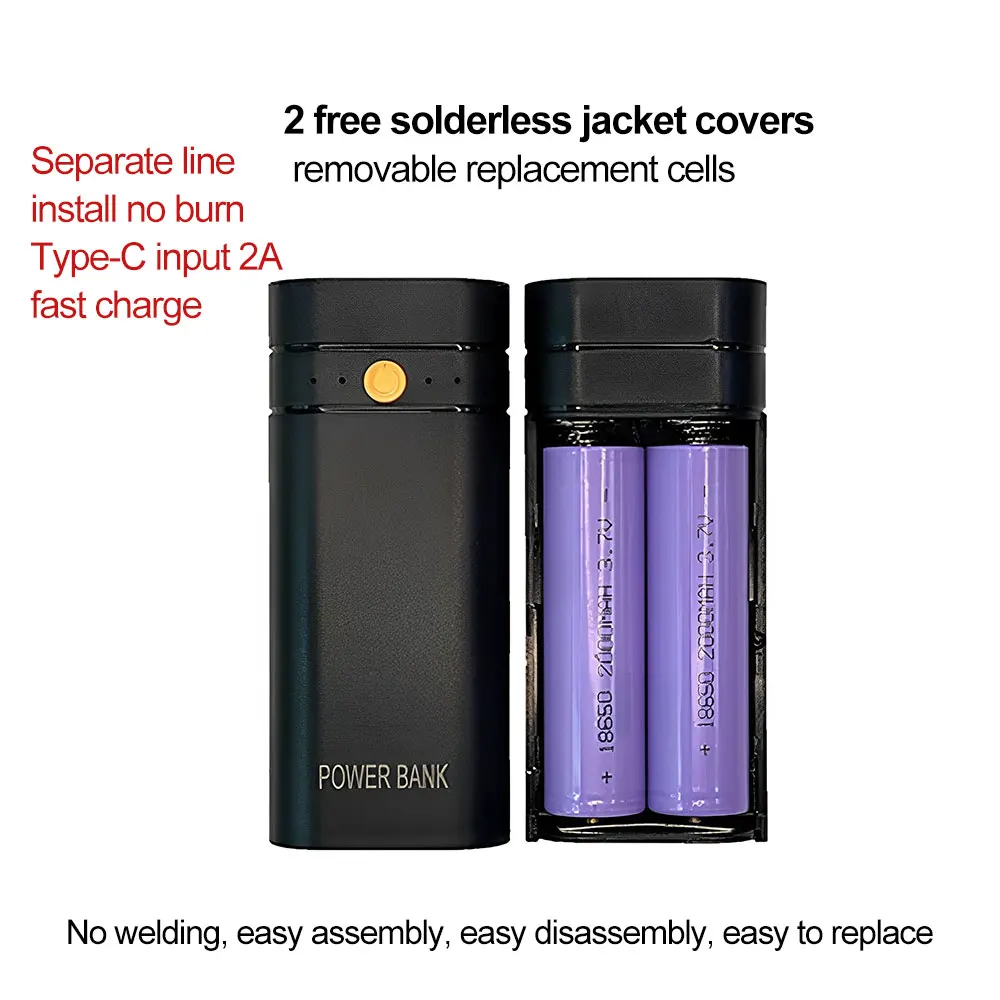 5V 2A USB 2X 18650 caja del banco de energía Kit cargador de batería caja DIY para teléfono inteligente HCCY caja del banco de energía caja de almacenamiento de carga - imagen 4