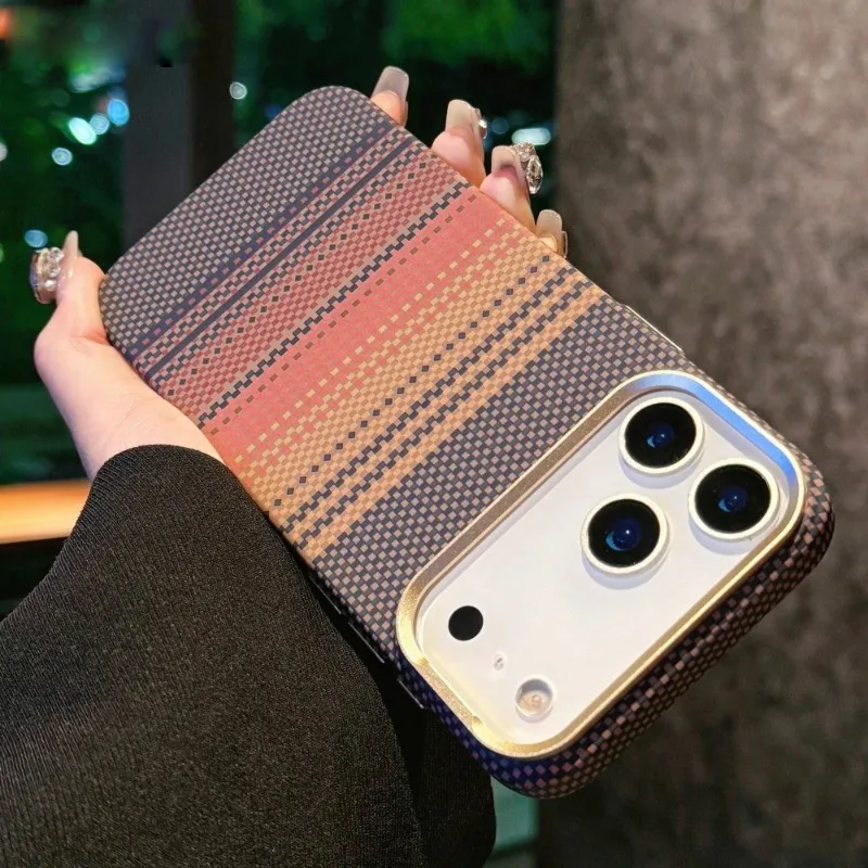 Para iPhone Air, 16 17 Pro Max Funda ELVEV Moda Patrón de Fibra de Carbono Cubierta Dura del Teléfono de Succión de PC - imagen 3