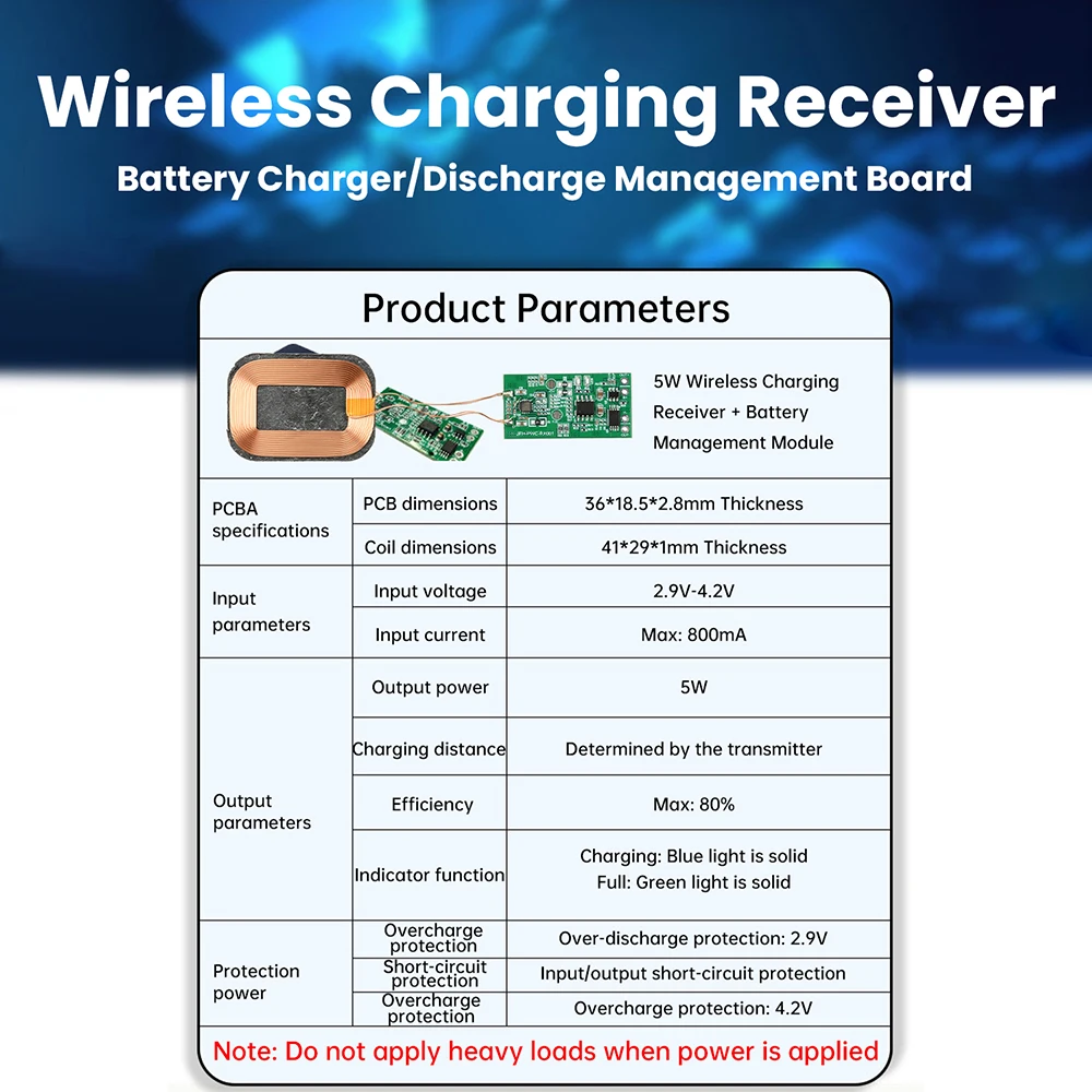 Módulo de carga inalámbrica de 5W, módulo PCBA, bobina pequeña, carga de batería de litio, esquema de modificación de batería de litio integrada de 3,7 V - imagen 5