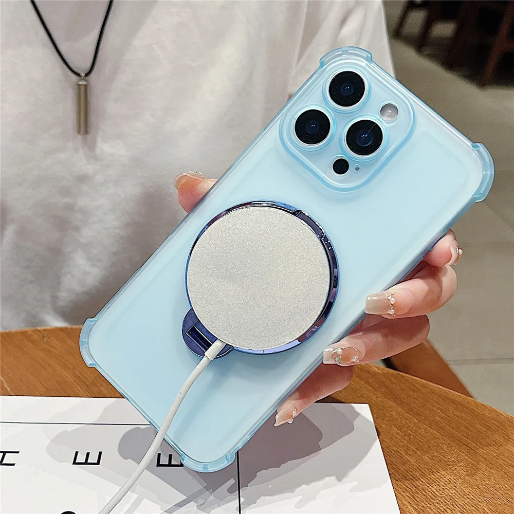 Funda de teléfono con soporte magnético para Honor Magic 7 Lite 5 6 7 Pro X9C 6C X7D X7C X7B X8 4G, funda con soporte giroscópico de carga inalámbrica de silicona - imagen 5