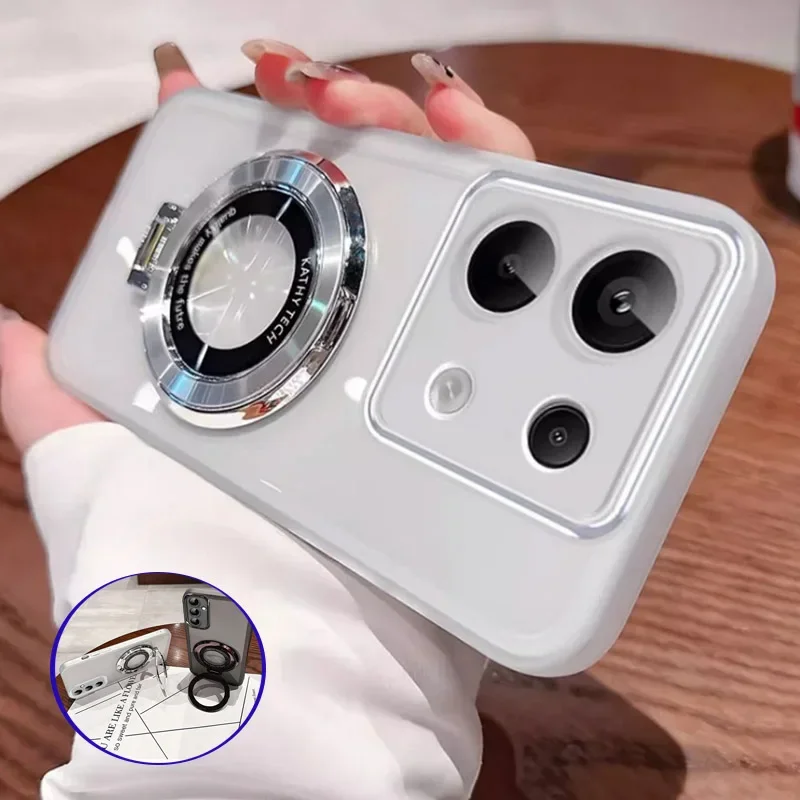 Note 40 Magsafe soporte magnético Funda de silicona para Funda Infinix Note 40 Note40 Pro Plus 4G 5G Funda transparente transparente - imagen 3