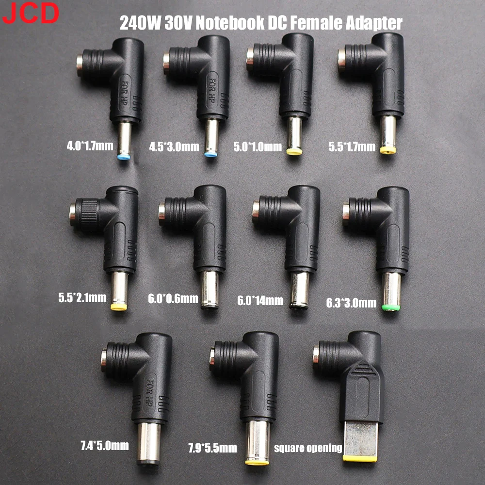 Conector adaptador de corriente CC Universal de 240W 5,5x2,5mm a 7,9x5,5 7,4x5,0 6,5x4,4 6,0x3,7 5,0x3,0 enchufe convertidor de cargador para ordenador portátil ﻿