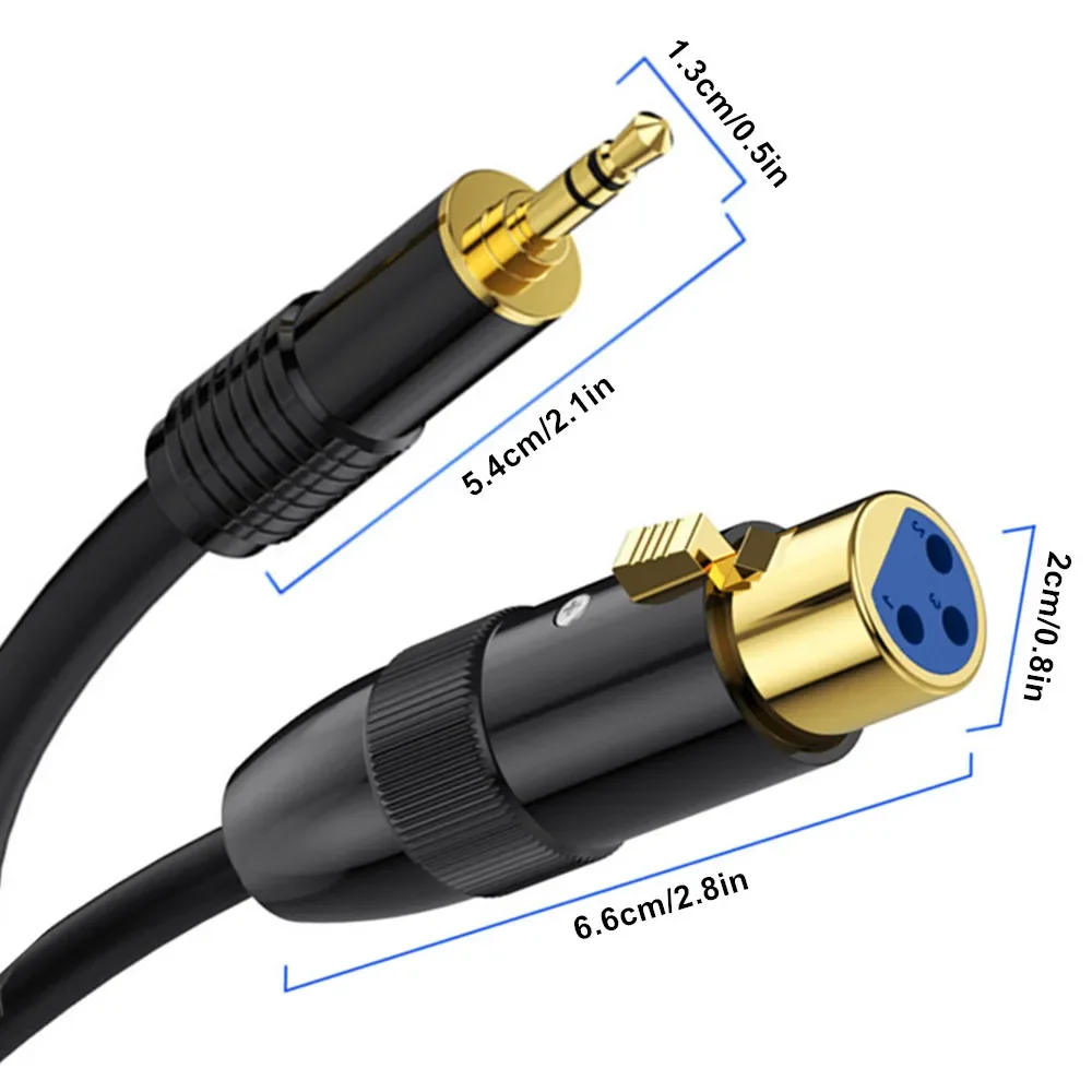 Cable estéreo macho a XLR hembra de 3,5mm, XLR hembra a Mini conector estéreo de 1/8 pulgadas, Cable de micrófono auxiliar para teléfono móvil - imagen 2