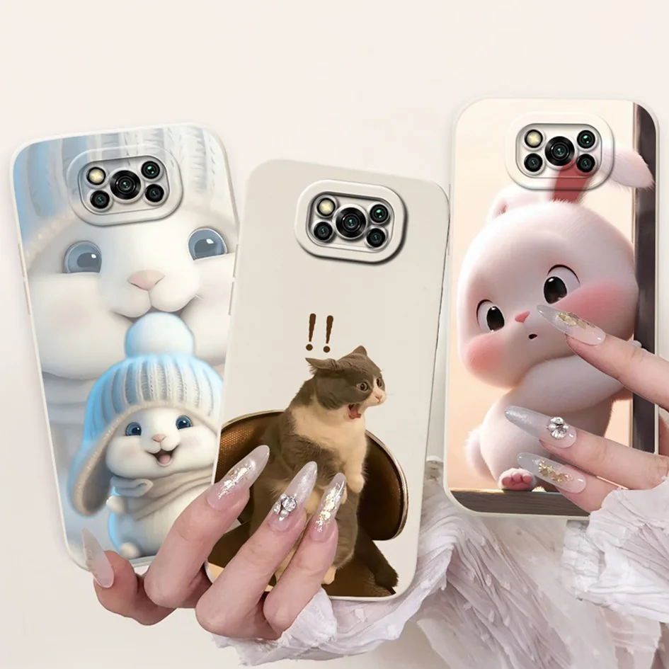 Para Xiaomi Poco X3 Pro NFC funda bonita de dibujos animados conejo corona gato funda de silicona suave a prueba de golpes para Xiaomi Poco X3 X 3 X3NFC parachoques - imagen 5