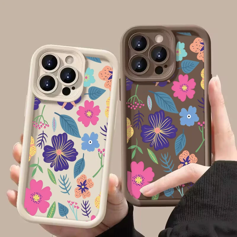 Funda de teléfono con flores y hojas de colores para Xiaomi 15T Pro 13 12 11 Lite 5G 14 14T 13T 12T Poco F7 F6 F5 X6 X5 X7 funda de silicona suave - imagen 2