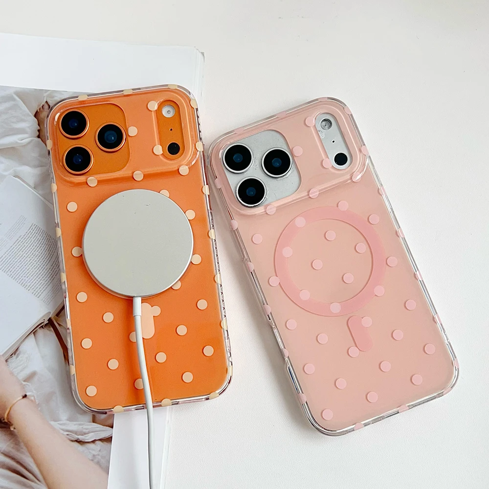 Para iPhone 17 Pro Max para Magsafe funda de moda lunares cubierta de carga magnética para iPhone 13 14 16 Plus 15 Pro Max Air funda - imagen 3