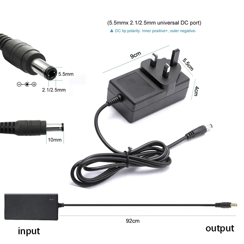 Adaptador de fuente de alimentación de potencia completa, 12V, 4A, US, UE, AU, Reino Unido, convertidor de CA/CC, 100-240V CA a CC, 12V, 48W, 4000mA, cargador para LED CCTV - imagen 3
