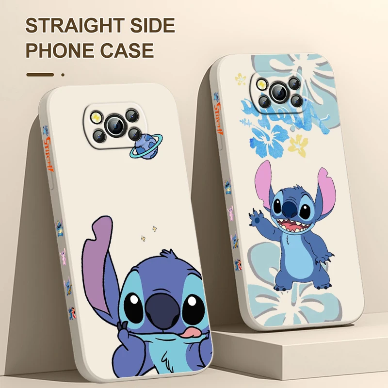 Lilo And Stitch-funda de teléfono para Xiaomi Poco, protector para X4, X3, F4, NFC, M6, M4, M3, GT S Pro, 4G, 5G, cuerda líquida izquierda - imagen 3