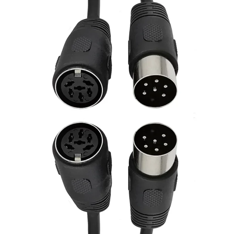 Cable de extensión DIN de 6 pines, 9,8 pies, 6 pines, enchufe DIN macho a hembra, adaptador AV, toma de audio para dispositivos de audio digitales, negro - imagen 3
