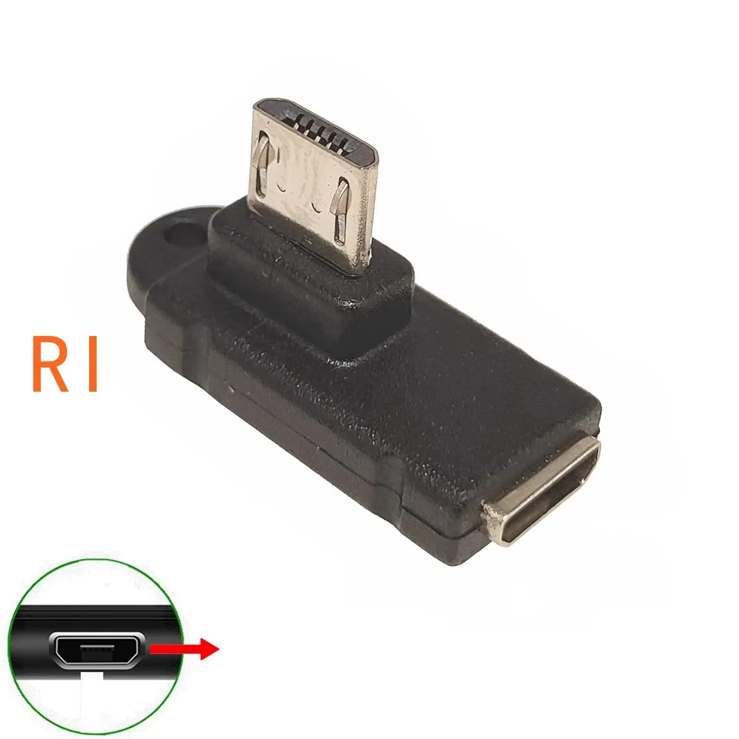 Adaptador de datos micro USB conector USB macho hembra, conector Micro USB hembra macho de 5 pines, esquinas izquierda y derecha, 90 grados
