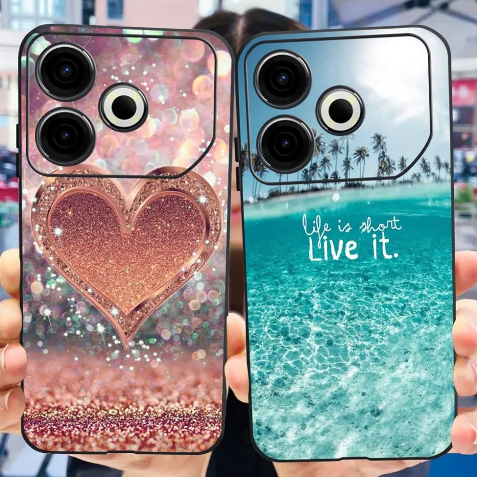 Funda pintada bonita para Tecno Pova 6 Neo, funda de silicona suave de TPU negra para Tecno Pova 6Neo 4G, fundas de teléfono - imagen 2