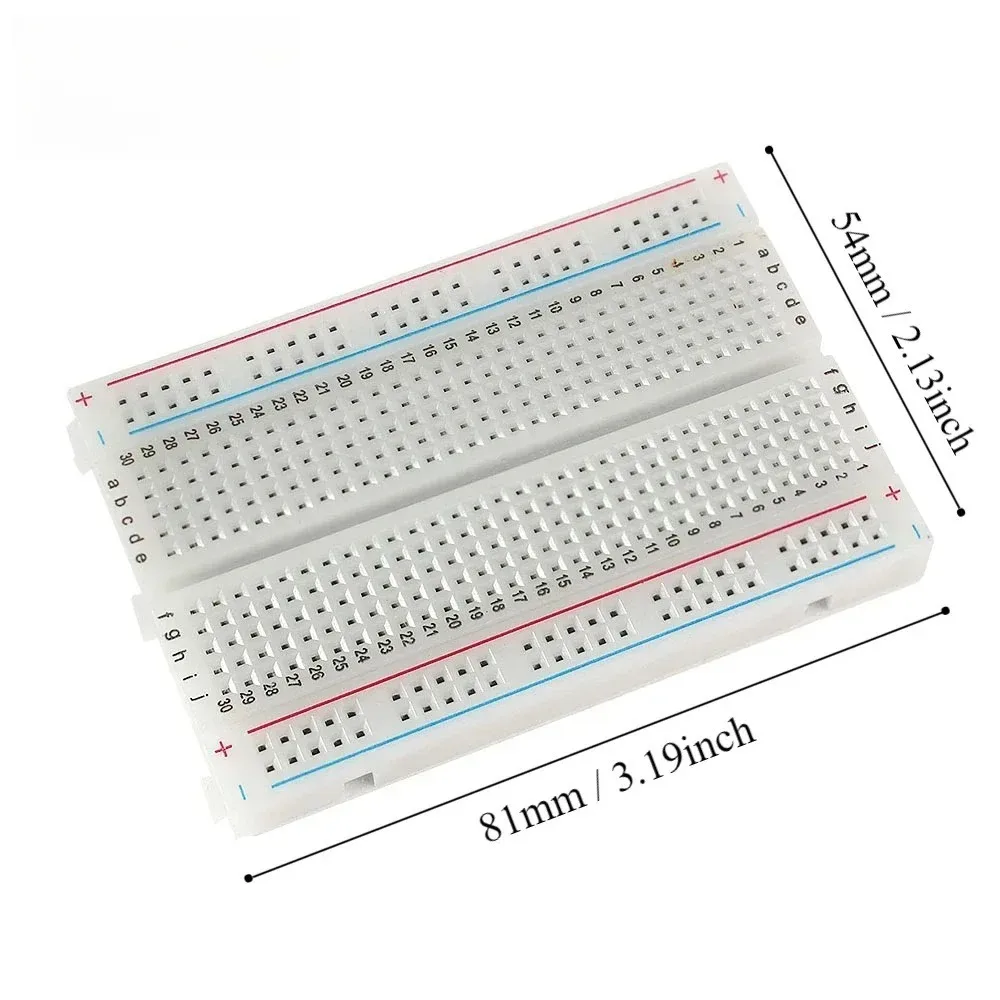 Placa de pruebas de 400 puntos, prototipo sin soldadura, PCB, prueba de placa de pan, desarrollo de línea Dupont, placa de pan DIY, blanco transparente para arduino - imagen 5