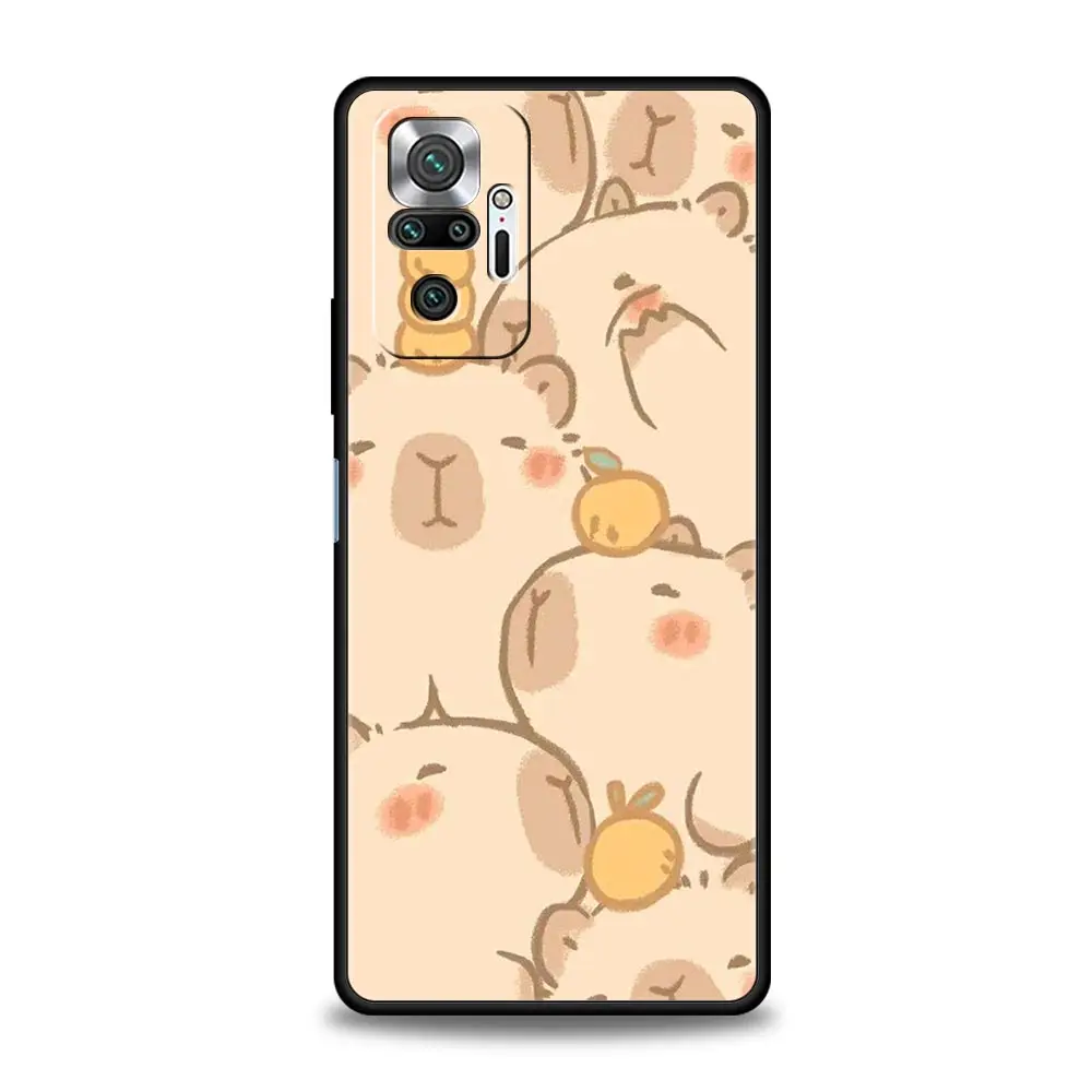 Funda de teléfono para Xiaomi Redmi Note 14 13 12 5G 11 10 Pro Plus 4G 9S 9 14C 13C 12C 10C 9C 9A cubierta de dibujos animados Capibara pareja emparejada - imagen 2