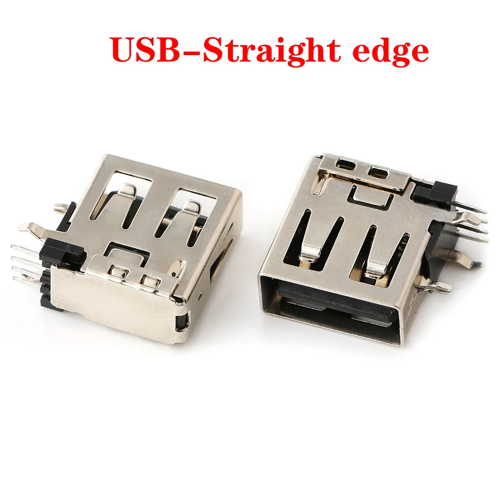 1-5 uds USB 2,0 A conector hembra de montaje USB lado Vertical Inser conector hembra tipo largo/curto 90 grados - imagen 5
