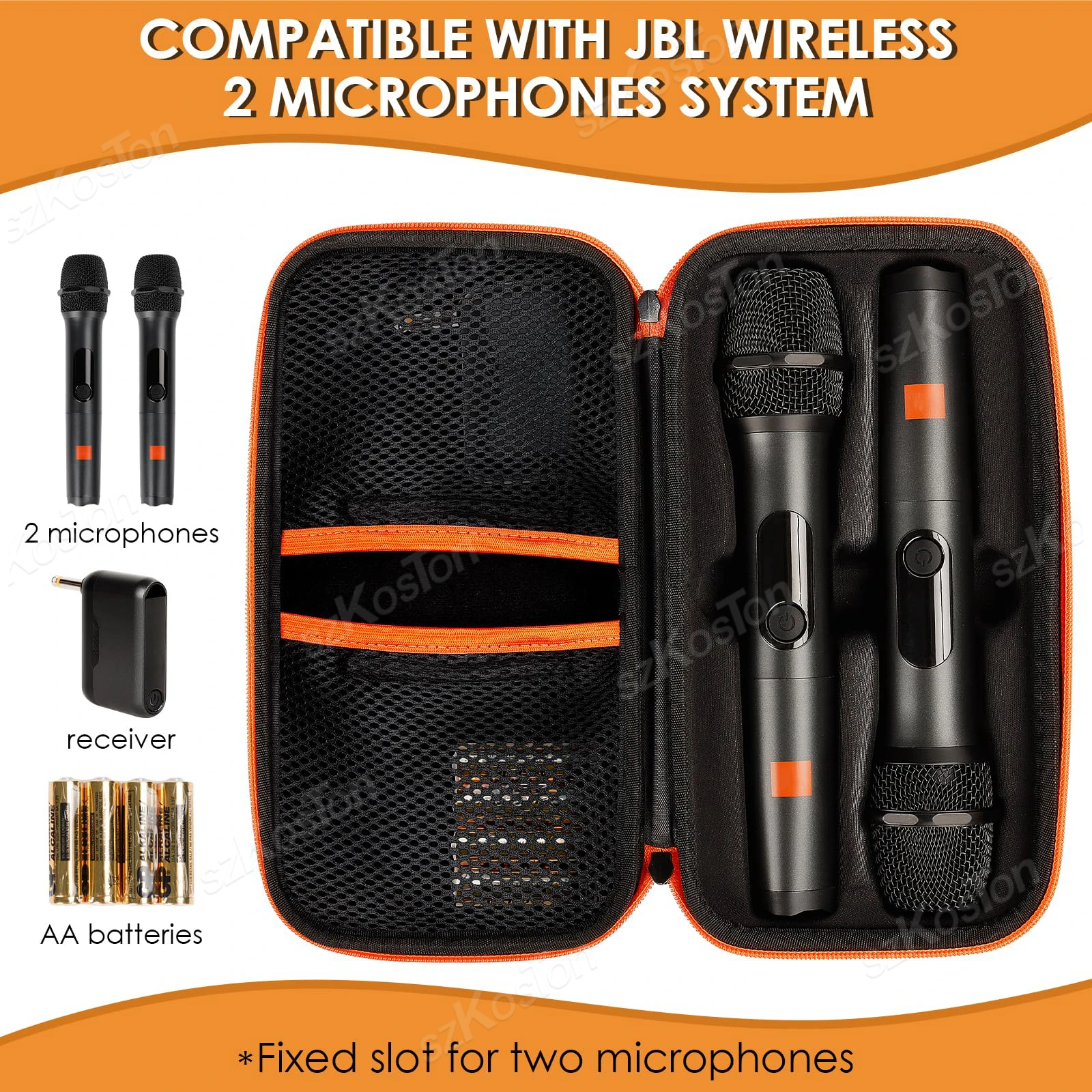 Estuche de transporte para micrófono inalámbrico Compatible con JBL PartyBox sistema inalámbrico de 2 micrófonos bolsa de almacenamiento portátil para micrófono de Karaoke - imagen 2