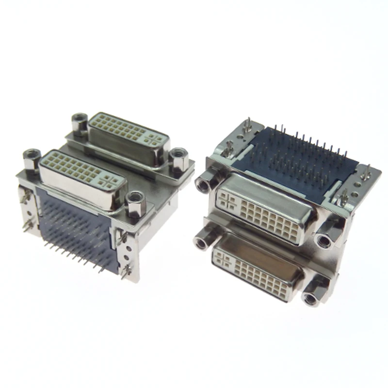 DVI24 + 5 A 24 + 5 BASE de doble capa DVI, pie recto/curvo, Conector de interfaz de pantalla de TV para PC - imagen 2