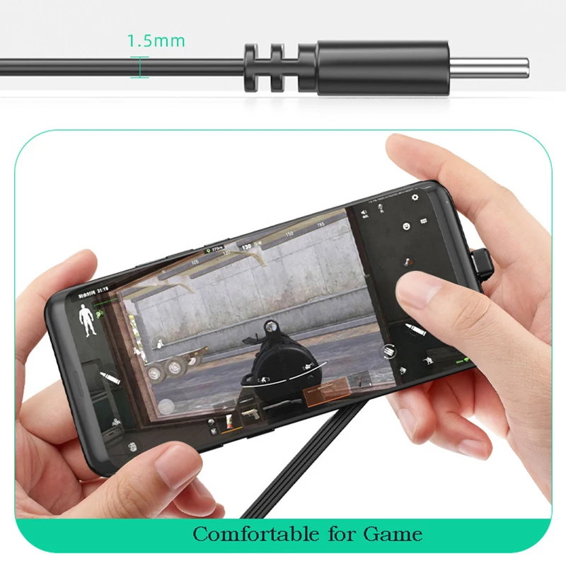 Divisor de Cable de datos USB a tipo C, Cable plano hasta abajo izquierdo y derecho, transferencia de datos USB 2,0, línea de extensión de sincronización de suministro de energía 2A - imagen 3