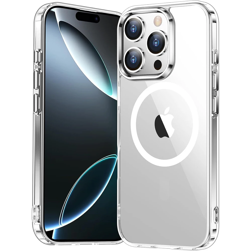 Funda transparente de teléfono antiamarillado para iPhone 16 Pro Max 15 Plus 14 13 Mini 12 11 SE 2022 2020 8 Magsafe Mag accesorios de cubierta segura - imagen 2