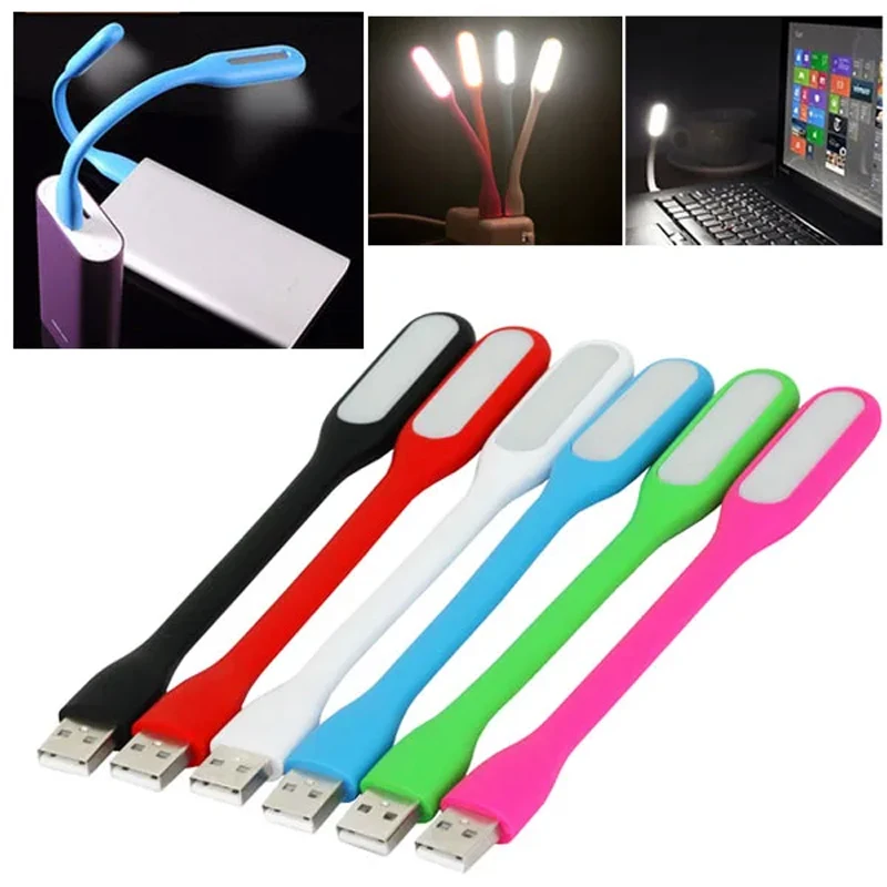 Lámpara de emergencia con luz LED USB, luz de lectura Flexible, Mini luz nocturna portátil para banco de energía, ordenador, PC y portátil