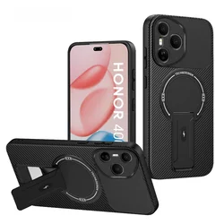 Para Magsafe carga inalámbrica soporte oculto funda de teléfono a prueba de golpes para Honor 400 Pro X9C X6C X60 Pro Magic 7 Lite contraportada