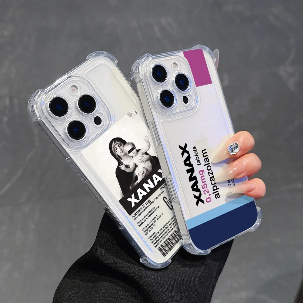 XANAX-funda de teléfono con pastilla fría para Oppo Reno12 Reno11 Reno10 Reno8 Reno7 Reno6 Z F T Pro Plus 4G 5G, funda transparente anticaída para Airbag - imagen 2