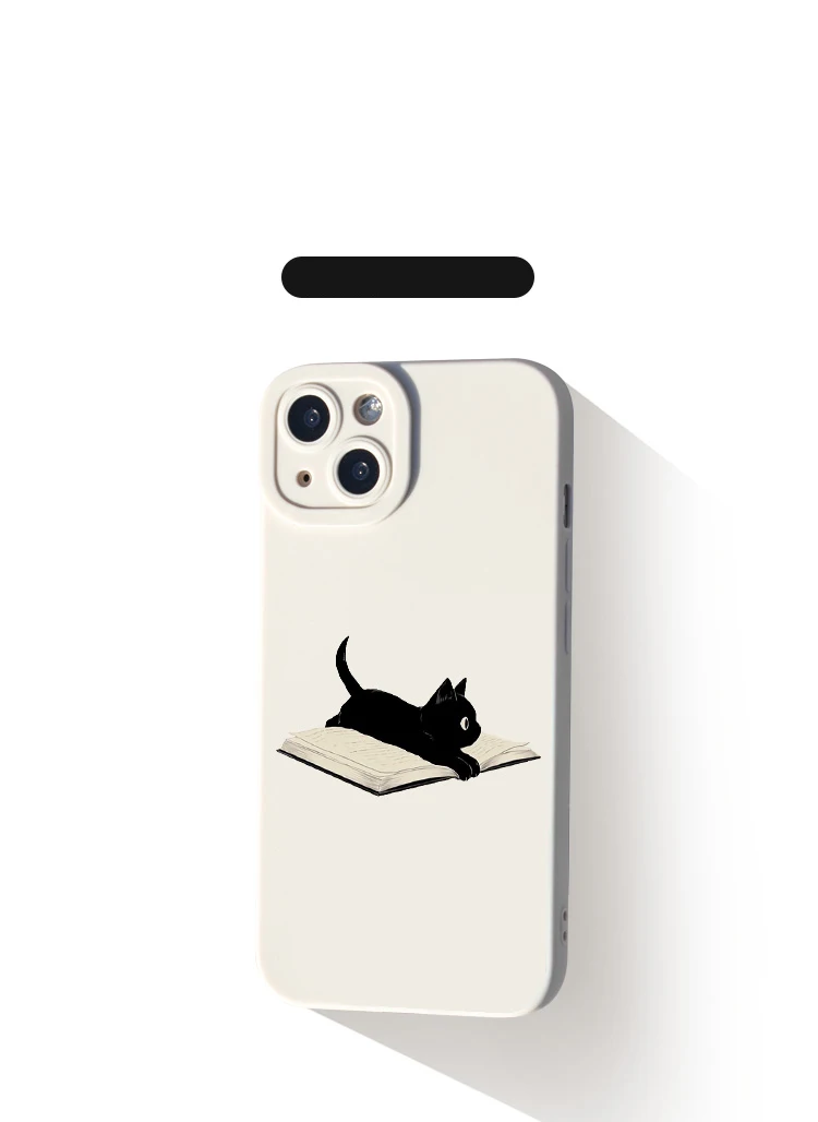 Funda de silicona mate con diseño de gato