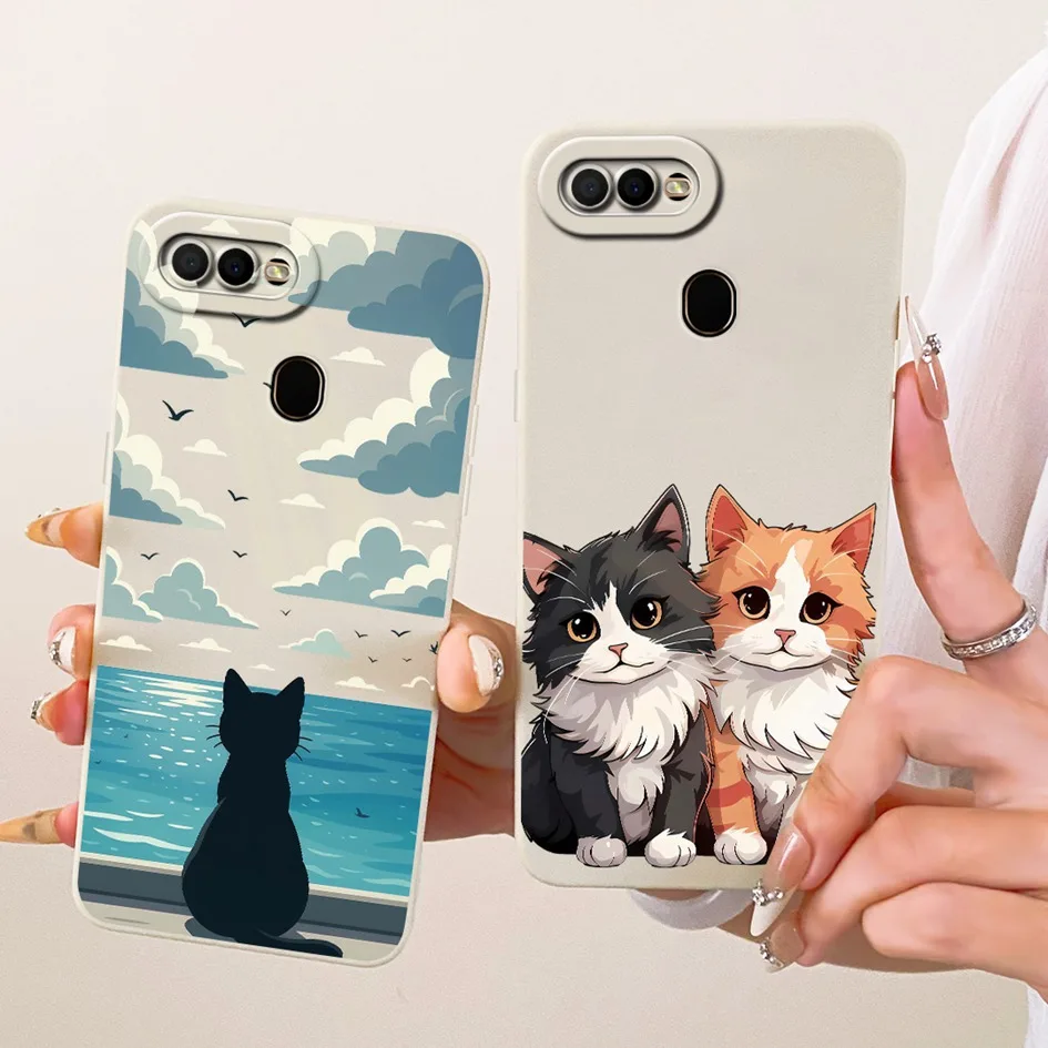 Funda para OPPO A5s AX5s A12 contraportada CPH2077 CPH1909 carcasa de teléfono de silicona líquida suave pintada de lujo para OPPO A7 AX7 A7N - imagen 3