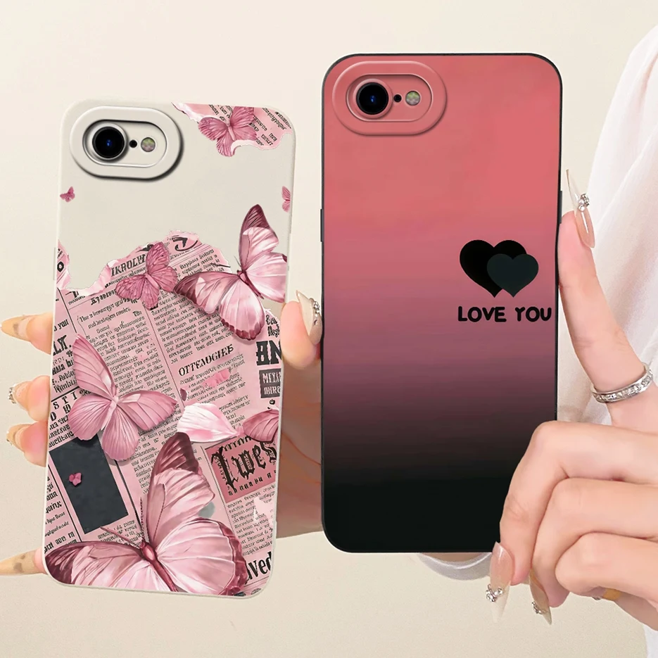 Para Apple iPhone SE 2020 funda iPhoneSE 2022 flores de lujo cubierta pintada de dibujos animados funda de silicona suave para iPhone SE 2022 2020 bolsas - imagen 4