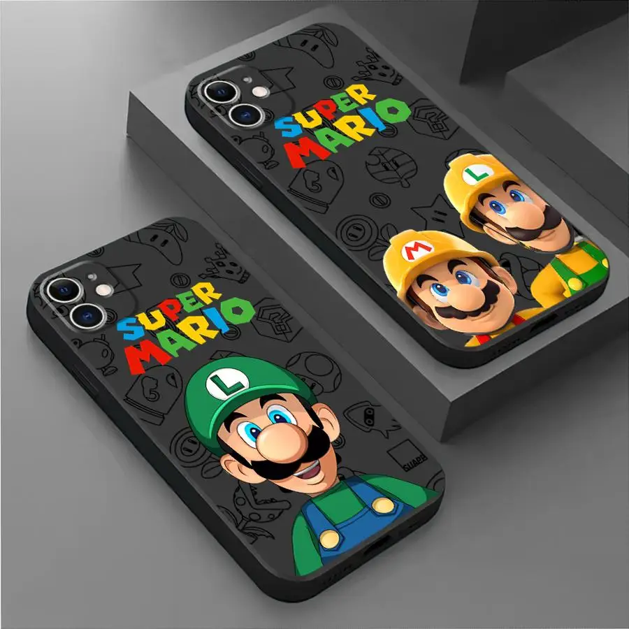 Funda de teléfono Super M-Marios Bros para Apple iPhone 15 16 Pro XS Max 13 14 Plus XR SE 7 8 12 11 Pro plus mate - imagen 2