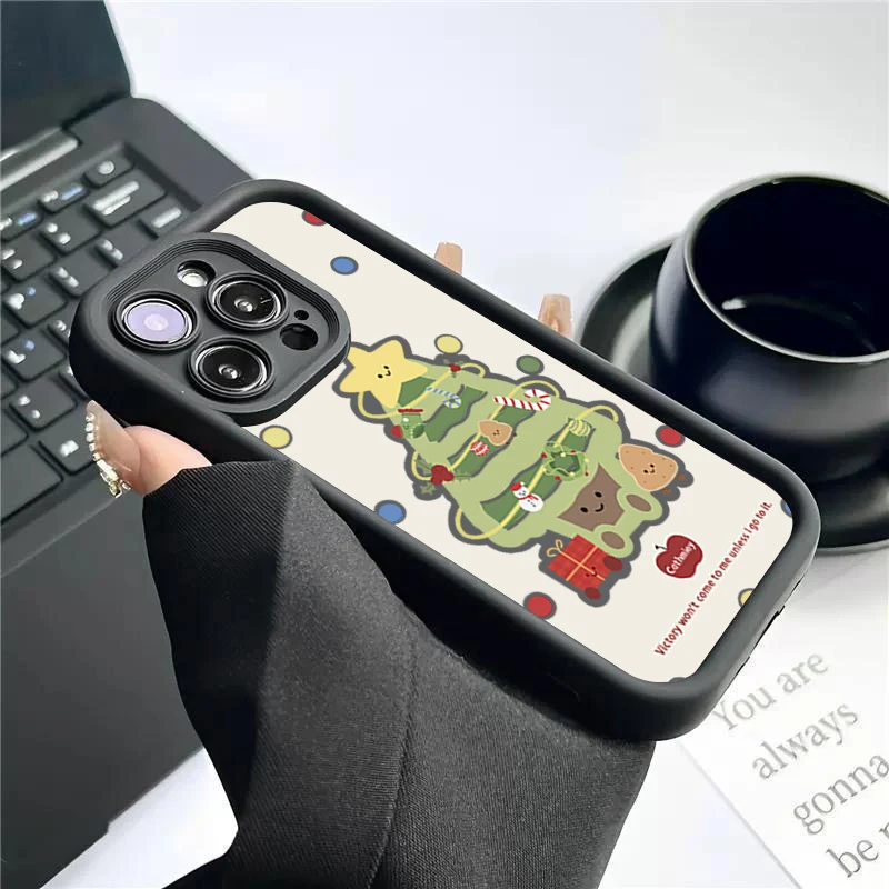 Funda con adornos navideños para iPhone 11, 12, 13, 14, 15 16PRO MAX PLUS, cobertura completa de lentes, prevención de caídas, funda de teléfono de tpu - imagen 3