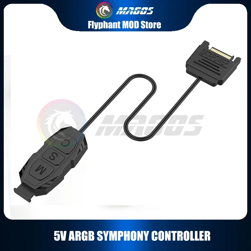 Conector de alimentación SATA, controlador manual de 5 V RGB para dispositivo de iluminación de tira LED de computadora, - imagen 3