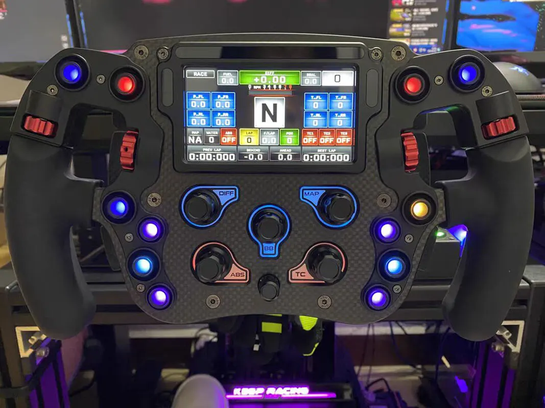 Volante de fórmula para PC, simulador de carreras, volante de fibra de carbono con pantalla de 4,3 "para Simagic FX PRO - imagen 4