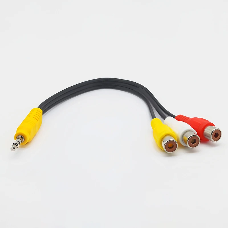 Cable adaptador AV de componente de vídeo DC3.5MM a Jack 3 RCA para TV TCL rojo blanco y amarillo hembra - imagen 4