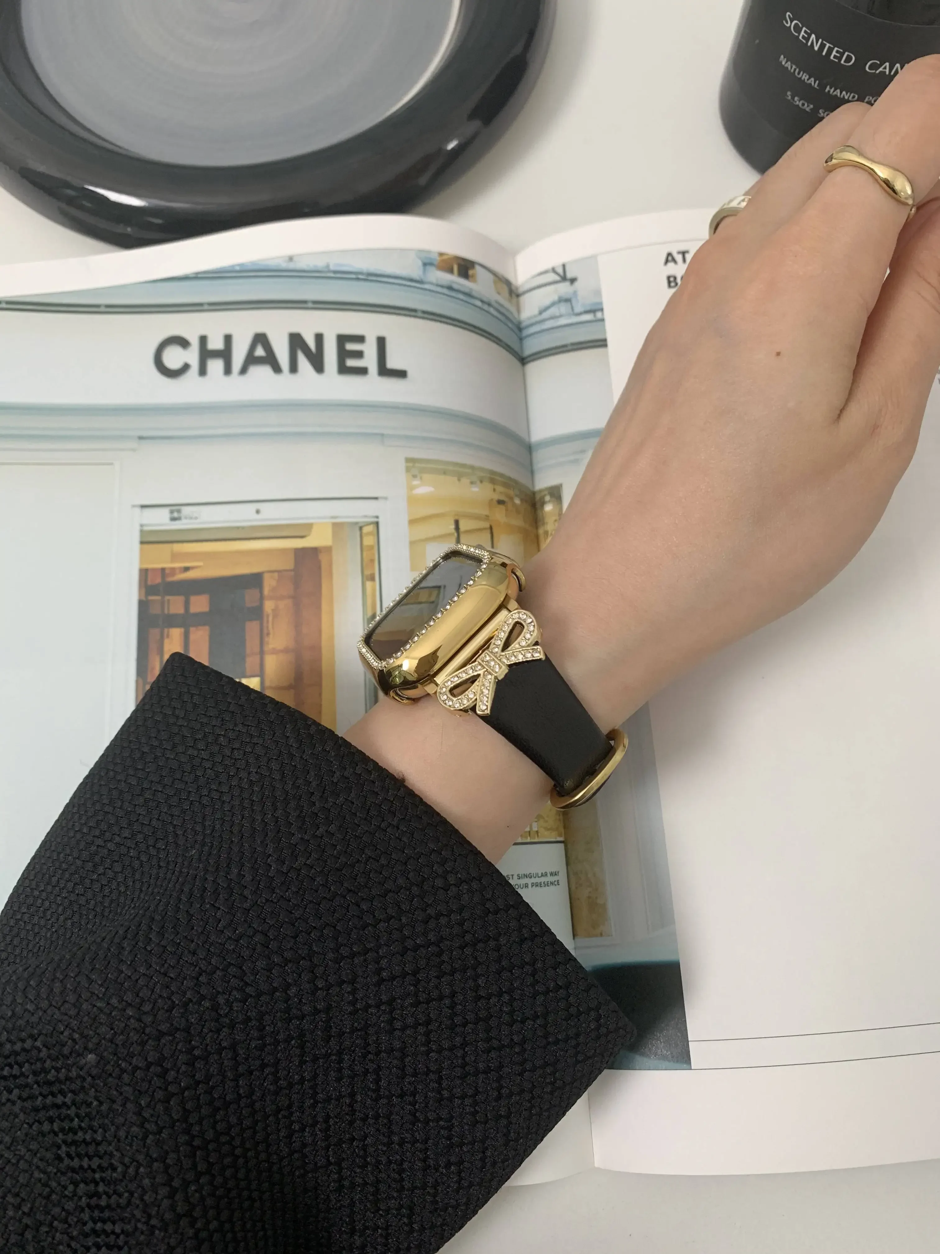 Correa de cuero con diamantes para Apple Watch, banda de 42/44/45/49mm, 38/40/41mm para Apple Watch Series Ultra2 Se 9/8/7/6/5/4, 1 unidad/3/2/1 - imagen 4