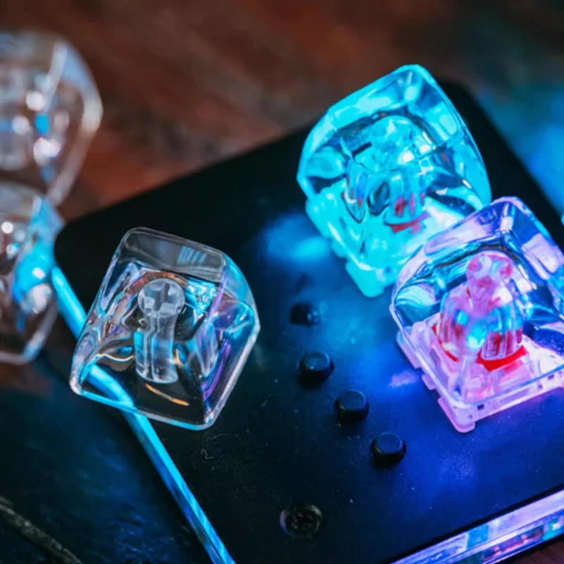 Tapa de llave de resina hecha a mano, tapa de llave de alta transparencia para interruptor MX, SA R4, altura XDA, perfil es amarillo claro, 1 pieza - imagen 2