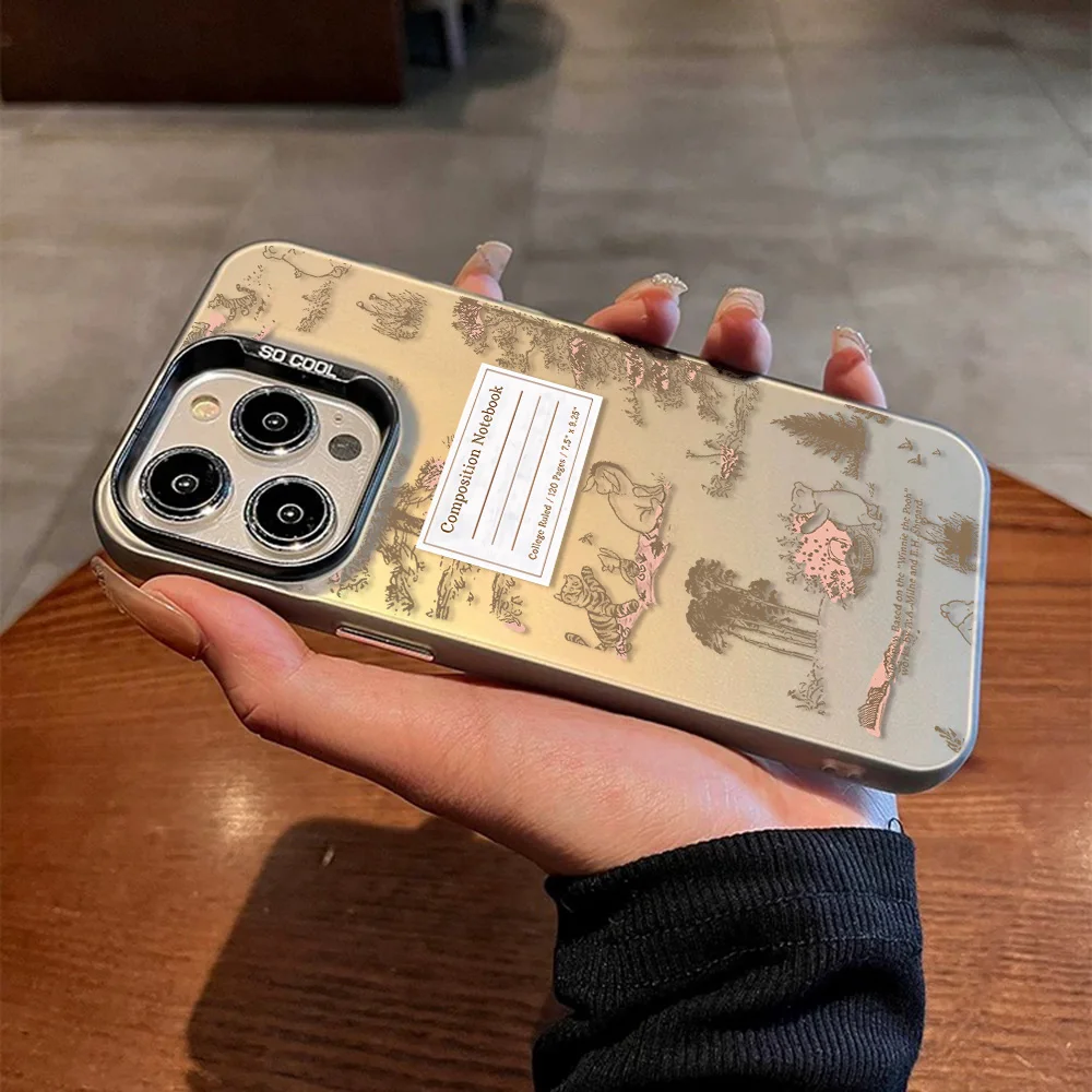 Funda de teléfono bonita Honey Winnie the Pooh para iPhone 16 15 14 13 12 11 Pro Max X XR XSMAX 8 7 Plus, funda trasera mate a prueba de golpes - imagen 3