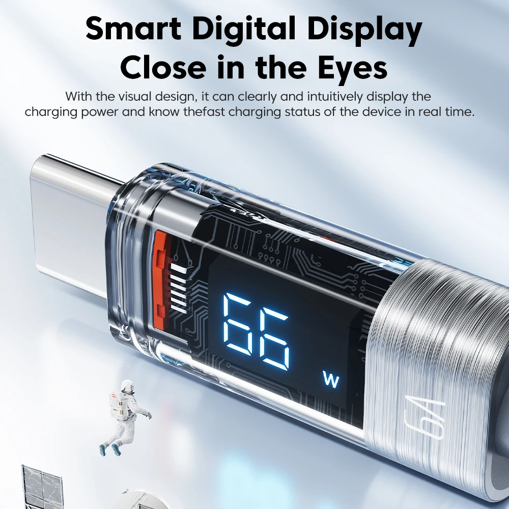 Toocki Cable USB tipo C 6A 66W para Huawei OPPO pantalla cargador de carga rápida Cable USB C Cable de datos para Xiaomi 12 Samsung Realme - imagen 4