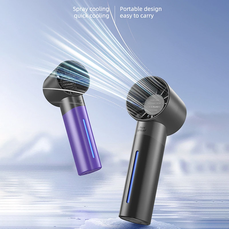 Ventilador de pulverización de mano de alta velocidad, Mini ventilador de pulverización portátil recargable por USB para verano, ventilador de niebla de pulverización de agua, miniventilador para exteriores, nuevo - imagen 5