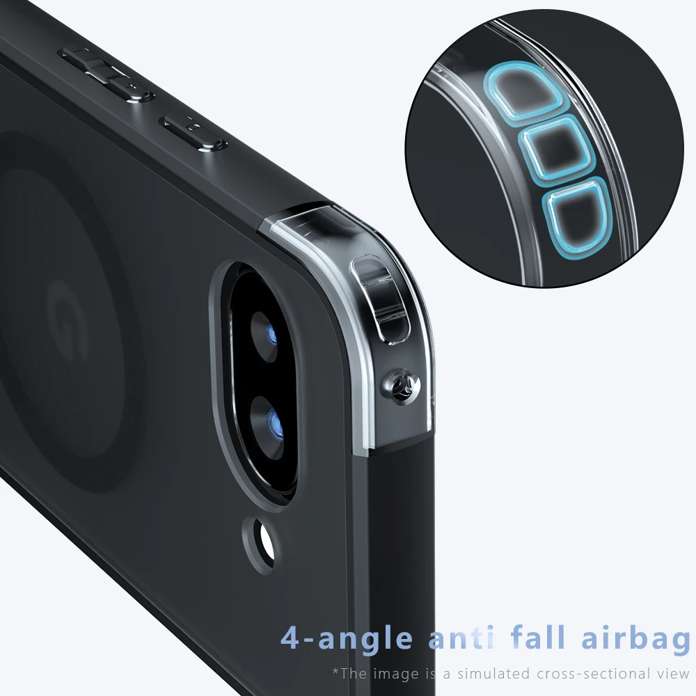 Funda para Google Pixel 9A, carga inalámbrica magnética, mate esmerilado, cubierta transparente de TPU para Google Pixel9A Pixel9A - imagen 4