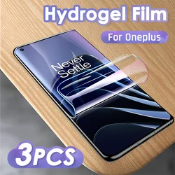 3 uds película de hidrogel Protector de pantalla de cubierta completa para OnePlus 11 10 9 8 7 Pro 8t 7t 6t 9r Nord 2 accesorios protectores no de vidrio
