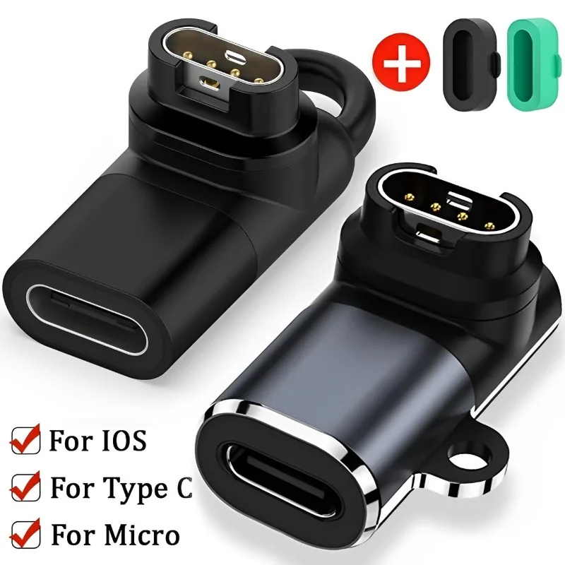 Para Garmin Fenix 7 6 5 6x 7x Vivoactive 3 Forerunner 955 935 745 255 cargador de reloj enchufe tipo C Micro USB IOS a adaptador de carga